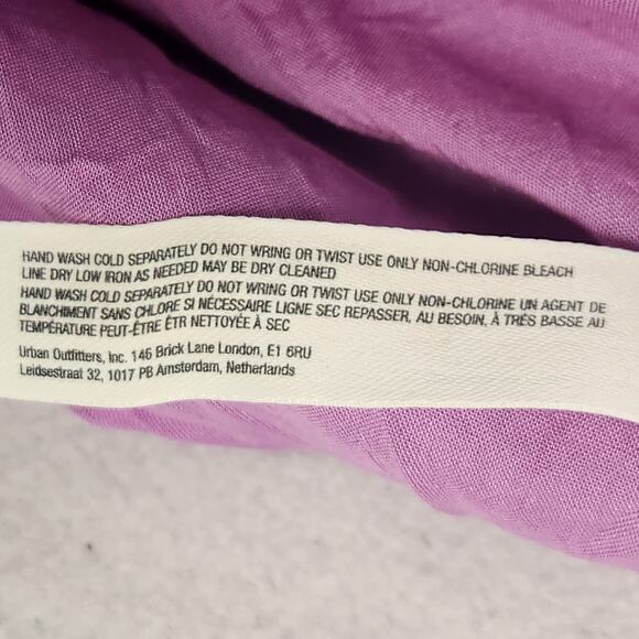 Free People Vintage Summer Puff Sleeve Maxi Dress Women XS/S Purple Tie Front - Picture 14 of 16